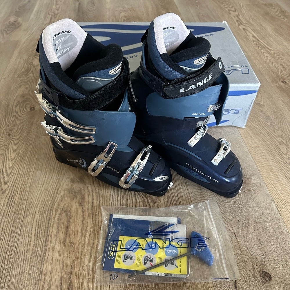 Lange RRS 80 Women's US 9.5 Mondopoint 26.5 Ski Boot Blue Pacific/LT